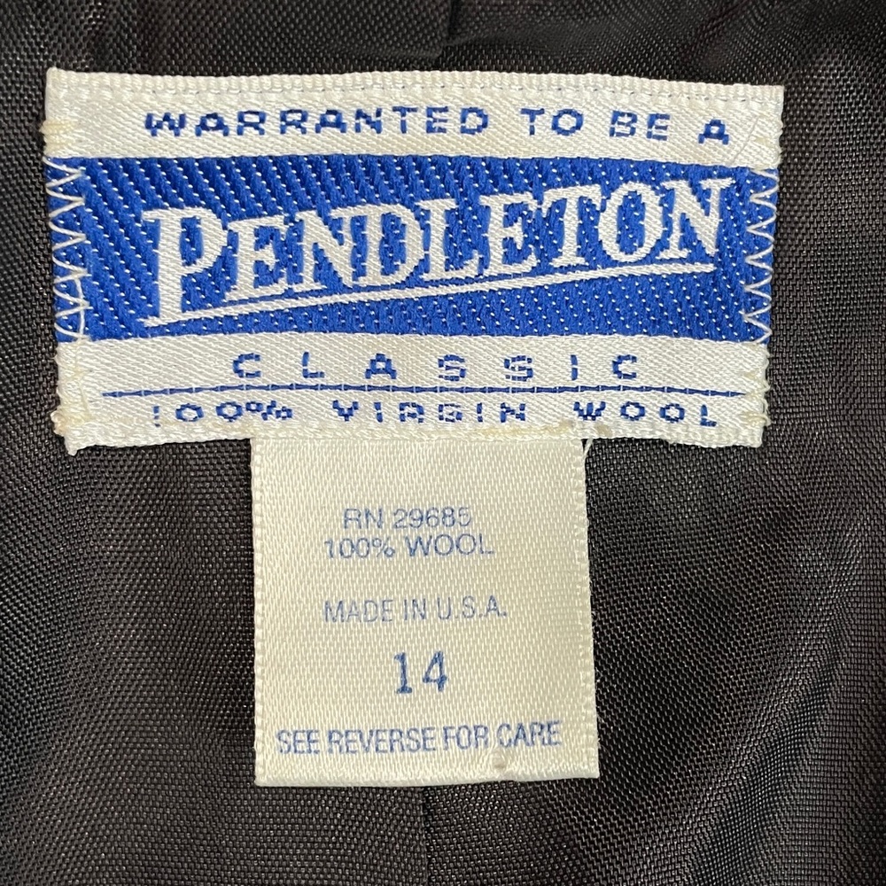 Pendleton Wool Blazer 1 Button Gray Size 14 Made … - image 8